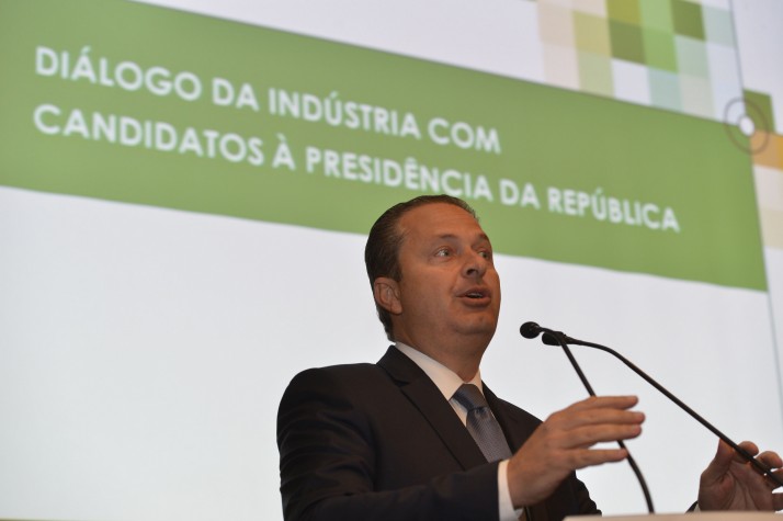 Candidato à Presidente Eduardo Campos durante sabatina promovida pela CNI, em Brasília