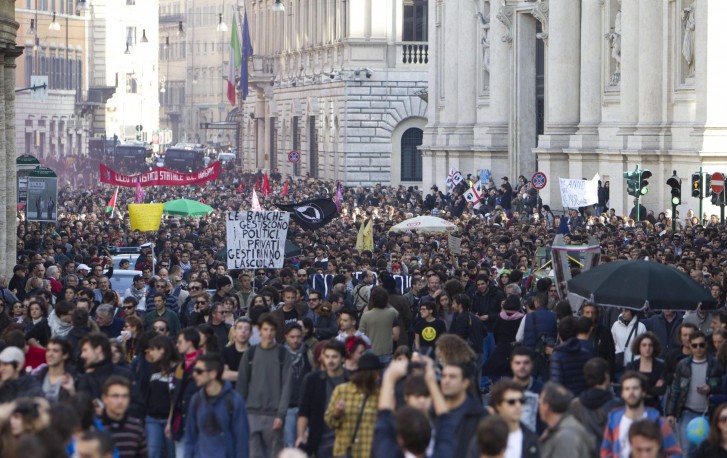 Protesto na Itália