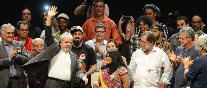 O ex-presidente Lula no lançamento do Manifesto Cultura pela Democracia, com artistas e intelectuais 
