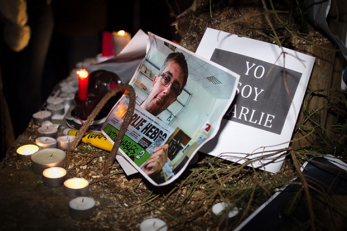 Manifestação em solidariedade ao jornal Charlie Hebdo em Bruxelas / Bélgica