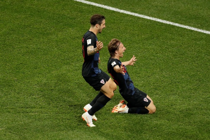 Argentina e Croácia. Comemoração do segundo gol da Croácia