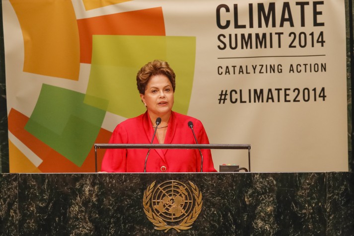 Presidenta Dilma durante Sessão Plenária da Cúpula do Clima
