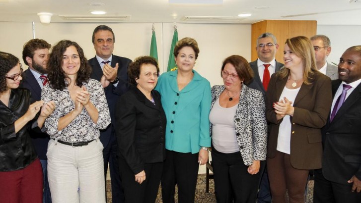 Presidenta Dilma Rousseff durante solenidade de posse dos membros do Comitê Nacional de Prevenção a Tortura no Palácio do Planalto