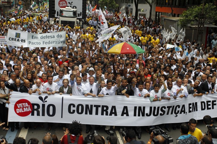 Protesto em defesa dos royalties para o Rio de Janeiro