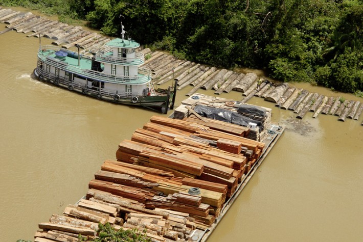 (Não utilizar esta foto) Exploração de madeira na Amazônia