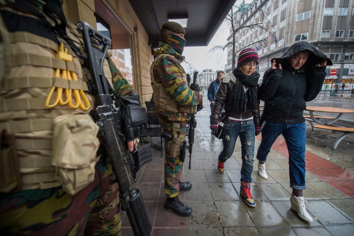 Forças de segurança em Bruxelas