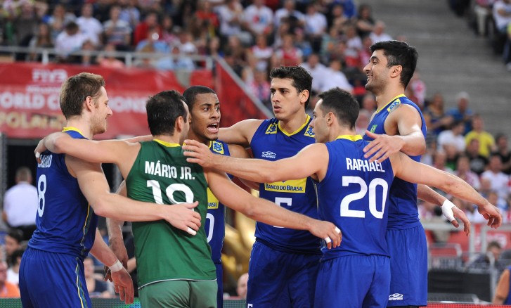 Jogadores da seleção masculina de vôlei