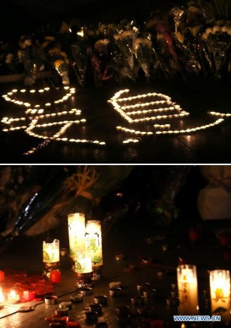 Homenagem a mortos em noite do réveillon, em Xangai