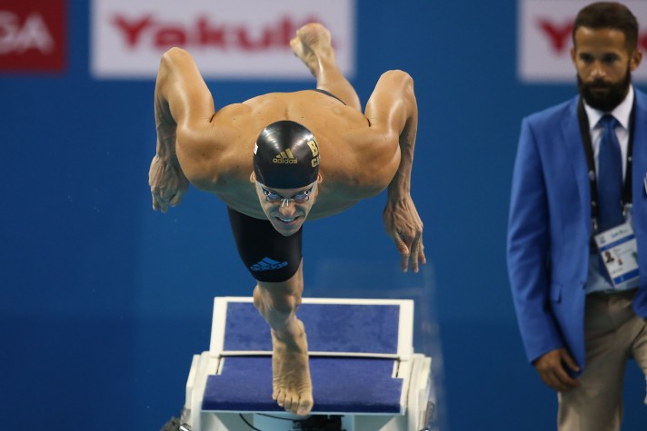 Cesar Cielo em ação no Mundial de piscina curta de Doha