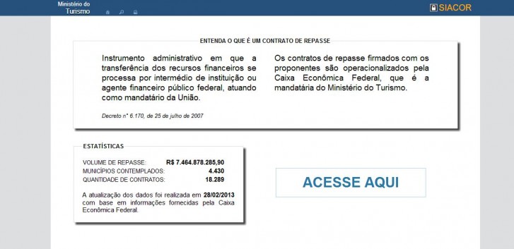 O site para consulta é http://repasse.turismo.gov.br/