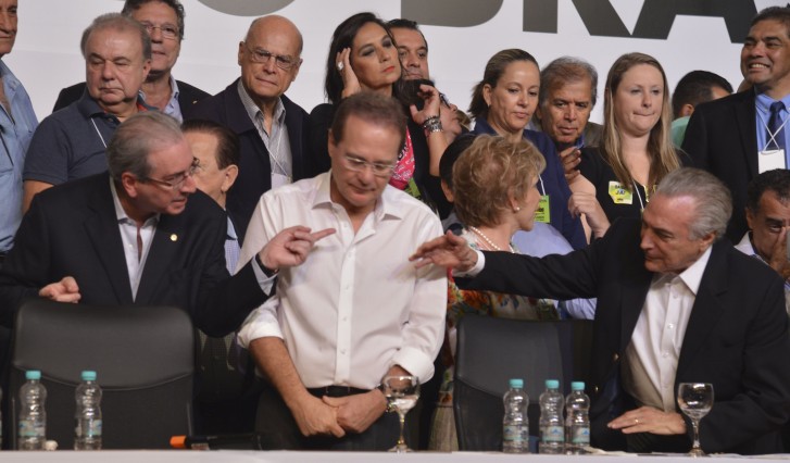 Eduardo Cunha e Michel Temer em convenção do PMDB