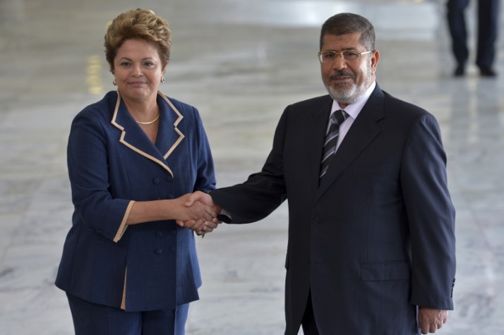 Dilma Rousseff recebe o presidente egípcio, Mouhamed Mursi
