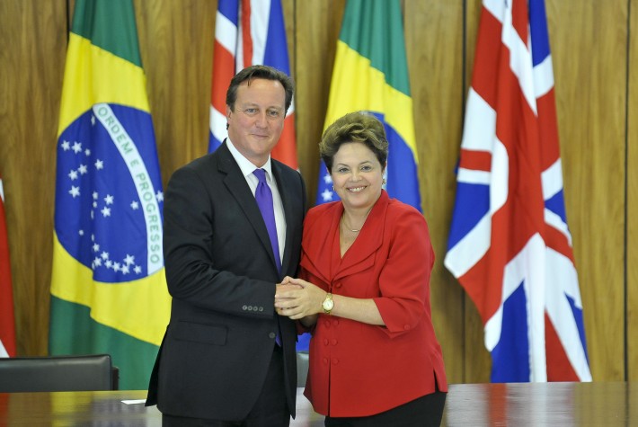 Primeiro-ministro britânico, David Cameron, em visita à presidenta Dilma Rousseff