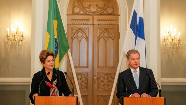 Dilma Rousseff e o presidente da Finlândia, Sauli Niinistö