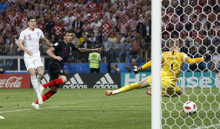Copa 2018: Segundo gol da Croácia contra a Inglaterra, já na prorrogação