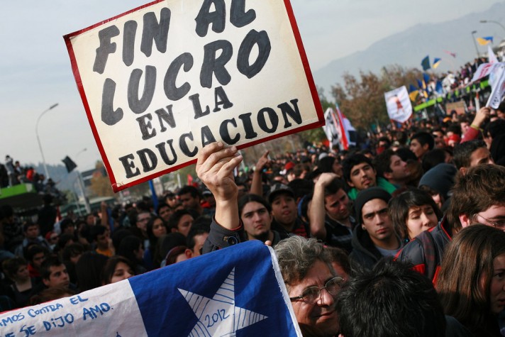 Protesto de estudantes no Chile