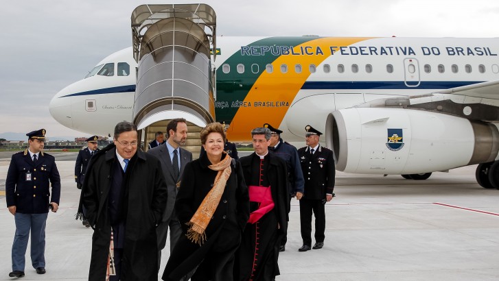 Presidenta Dilma Rousseff durante chegada em Roma. (Roma - Itália, 17/03/2013)