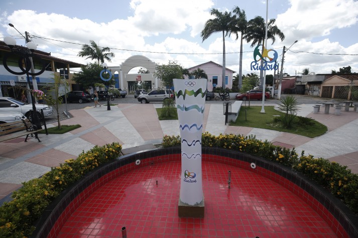 Forquilha, no Ceará, inaugurou um monumento para lembrar a passagem da tocha olímpica pela cidade