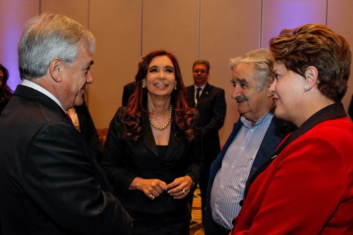 Dilma Rousseff, José Mujica e Cristina Kirchner
