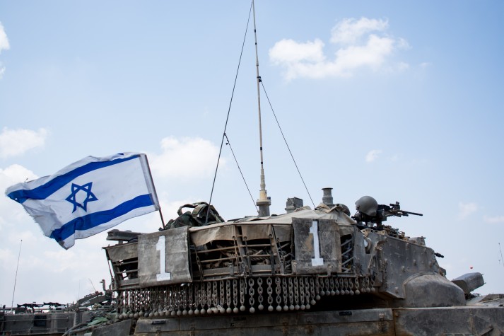 Tanque israelense na Faixa de Gaza
