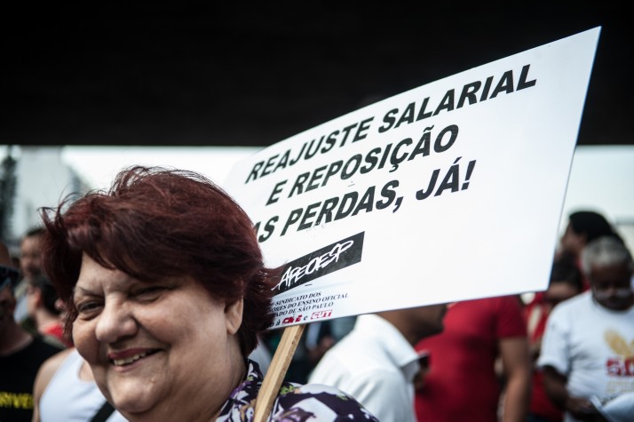 Greve dos professores em São Paulo