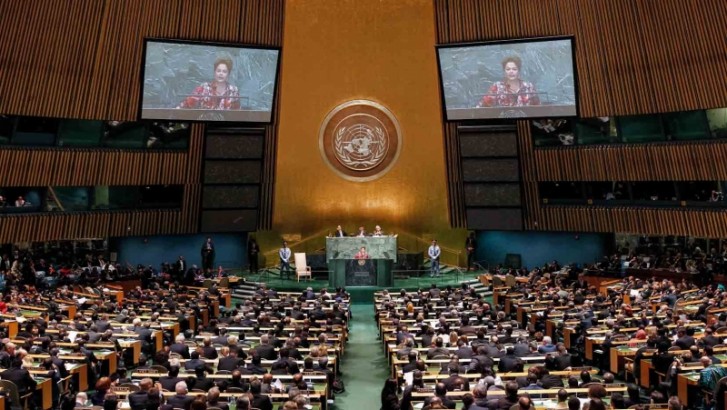 A presidenta Dilma Rousseff faz o discurso de abertura da 67ª Assembleia Geral das Nações Unidas