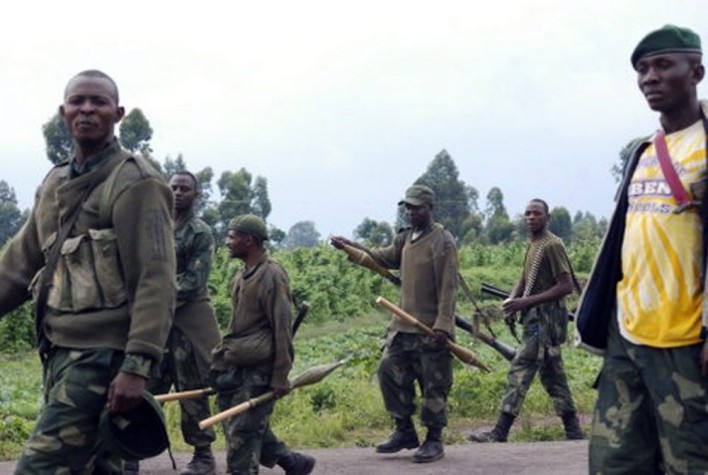 Rebeldes nas proximidades de Goma no Congo