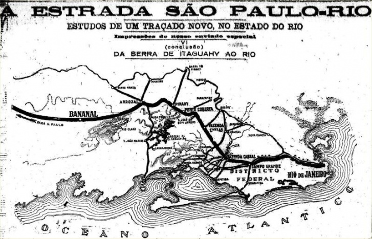 Mapa Rio São Paulo 1925 