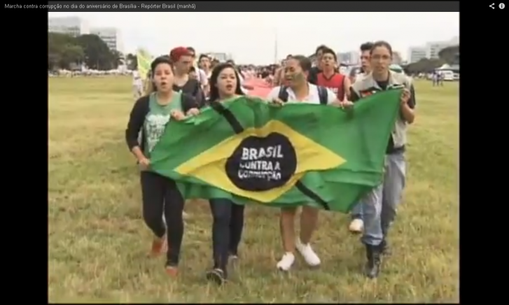 Marcha contra corrupção no dia do aniversário de Brasília 