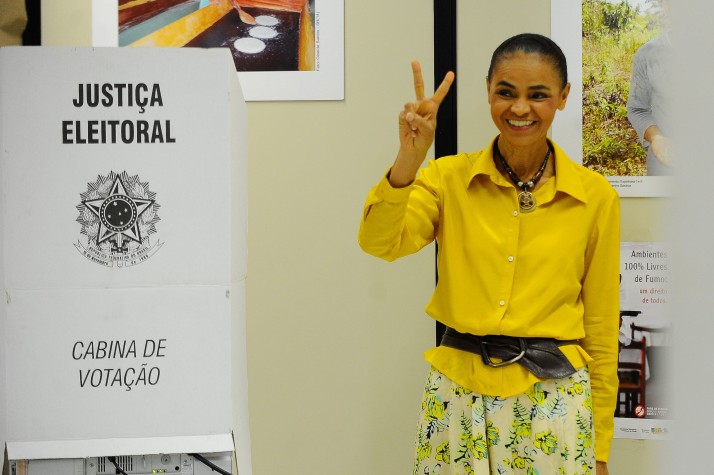 Marina Silva (PSB), vota na cidade de Rio Branco, Acre