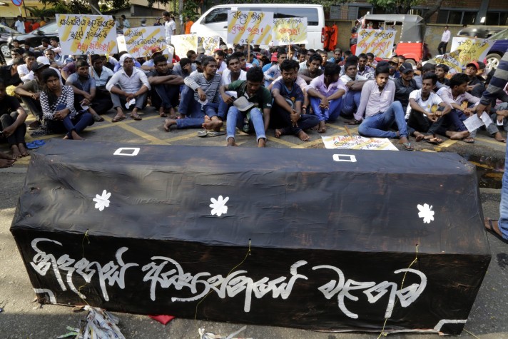Protesto no Sri Lanka