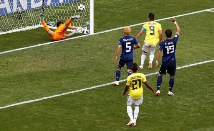 Quintero marcou o gol da Colômbia, mas não evitou a derrota diante do Japão