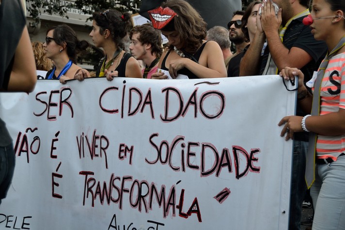 Manifestação contra a Troika, em Portugal